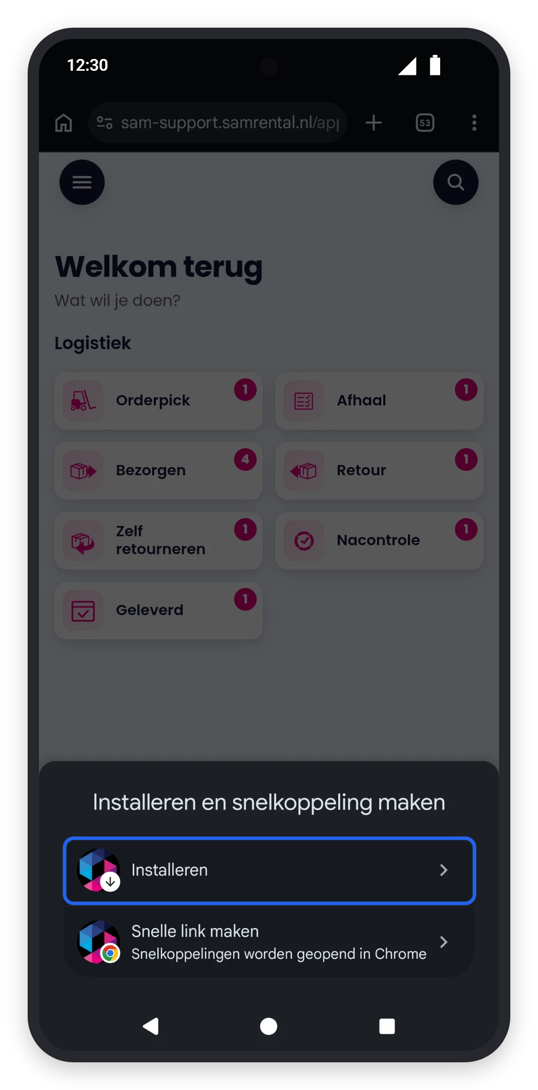 Stap 3: kies Installeren